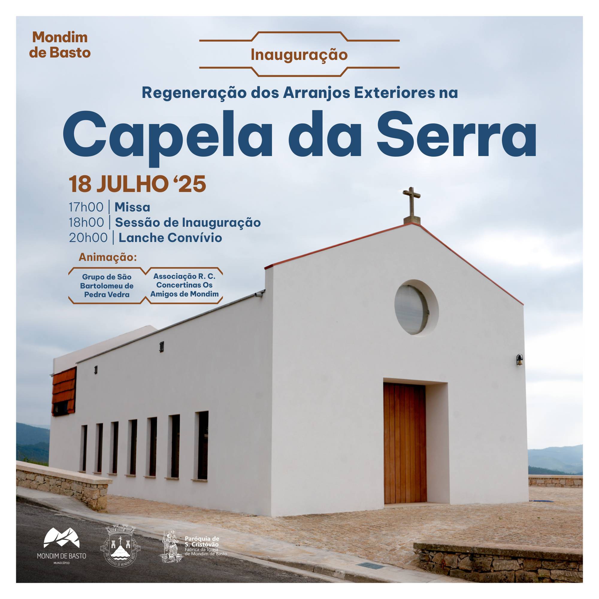 Convite à População | Inauguração da Capela da Serra após Regeneração dos Arranjos Exteriores